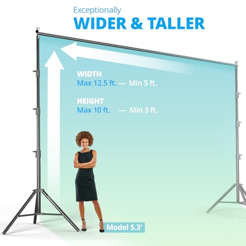 Julius Studio [Large Heavy Duty] 12.5 x 10 ft. (W x H) New Gen. Backdrop Stands, Background Support, Enhanced Stability: No Bending, No Shaking, Leg Shoe Mount Ground Stake for Outdoor Use, LNA1106 - Thumbnail 2