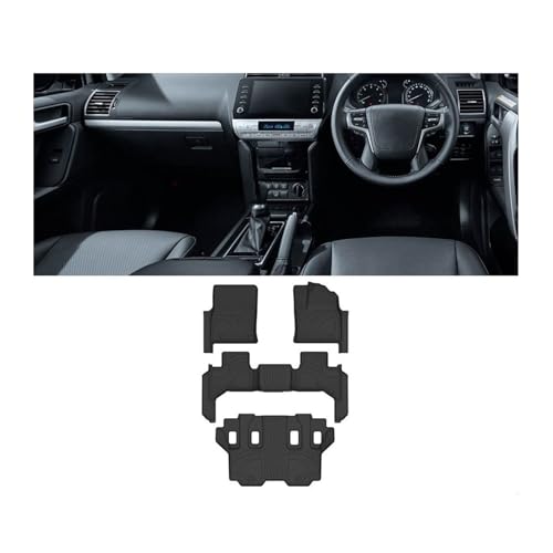 Tapis de voiture Toyota Land Cruiser J300 2021-2023 RHD plateau de sol 7 places noir