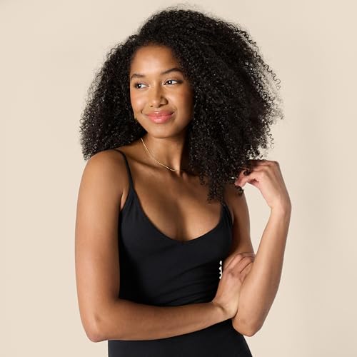 Image of Amazon Essentials Women's V Neck Slim Fit Cotton Layering Slip Dress with Adjustable Elastic Cami Straps