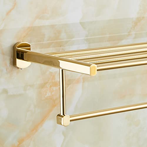 Accessoire porte-serviette cuivre or minimaliste pour optimiser votre douche