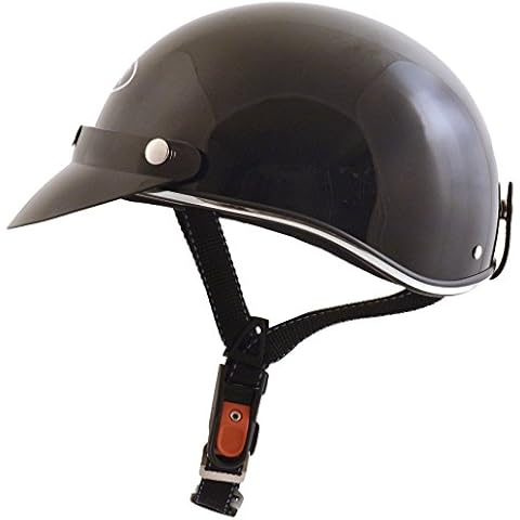 BHR 74650 Saline Demi-Jet Helmet in Black Metallic Cover