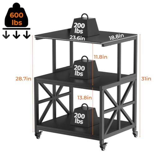 Image of GreenForest Large Printer Stand with Wheels, 23.6 inchx18.9 inch Printer Table