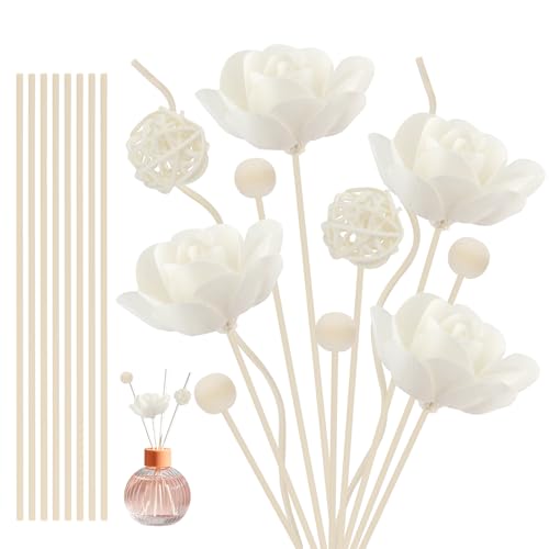GZGXKJ 22 Pièces Diffuseur Batonnets Diffuseur Parfum Jasmin Baton Diffuseurs de Parfum Recharge Batonnet en Bois Diffuseurs pour Chambres à Coucher Salles...