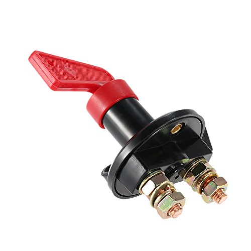 RuleaxAsi Universal Car Truck Vehicle Battery Disconnect Cut Off Rotary Switch Terminais de latão