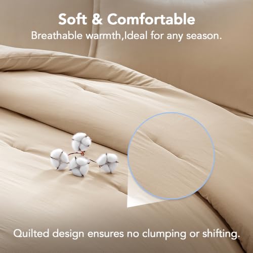 Image of King Comforter Set Prewashed Lightweight Quilted Bedding for All Season