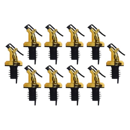 Opiniones de Tapones y vertedores para aceite - 5 favoritos. 49 ibasenice Tapones de Botellas de Aceite Tipo Prensa 10 Piezas, Vertedores para Licor y Vinagre, Accesorios de Abs Reutilizables Color Dorado para Uso Doméstico y Cocina