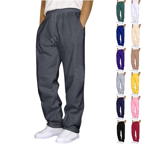 Wide Leg Sweatpants Men Baggy Elastic Waist Open Bottom Sweat Pants Casual Loose Fit Fleece Joggers with Pockets