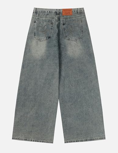 Aelfric Eden Mens Jeans Fringe Patchwork Loose Fit Jean Pants Casual Unisex Wide Leg Y2k Vintage Denim Pant Streetwear2