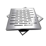  Couvercle de Regard avec Cadre pour collecteur des eaux, Regard Hydraulique Carré Plaque, pour tuyau à paroi pleine, Garantit un Évacuation Efficace des Eaux Pluviales(25 * 25cm/9.8 * 9.8in)