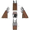 Knife Block Set, Kitchen Knife Sets with Block, FIKSHOT Knives Set - Razor-Sharp Santoku Knives, Fruit and Kitchen Sets - Rust Resistant for Homecooks (Silver + Walnut)