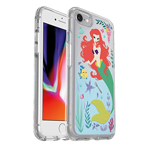 OtterBox Symmetry Series Disney Power of Princess Case for iPhone SE (2nd gen - 2022) and iPhone 8 7 (NOT Plus) - Retail Packaging - Ocean of Adventure (Ariel) (Silver Flake Clear Ariel Graphic)