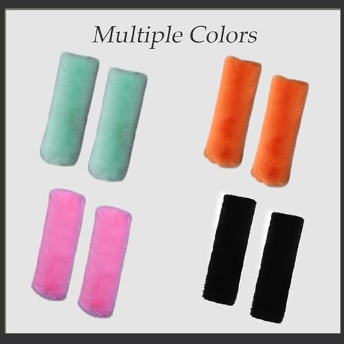 Image of JXJKMMN 4-Pack Soft Plush Seatbelt Covers for Kids,Carseat Shoulder Padding Car Stroller Strap Cover Driving Protection Strap Cover Seat Belt Cushions Pads for Boys Girls (Black)