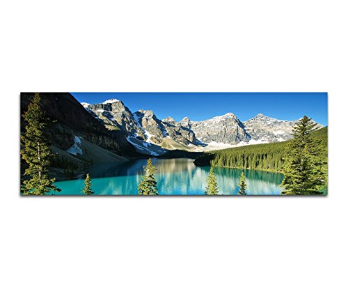 Paul Sinus Art Tableaux muraux Image - Impression d'art 120 x 40 cm Parc national, montagnes, lac, arbres et neige