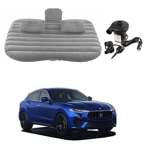 Image of Oshotto Multifunctional Car Travel Bed Mattress with Two Air Pillows, Car Air Pump Compatible with Maserati Levante (Grey)