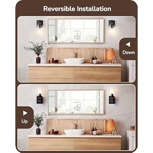 Edishine wall sconces set of 2 farmhouse vanity lights fixtures for bathroom 1 light faux wood rustic bath wall mount lamp with clear glass shade for hallway living room mirror kitchen  urban country home decor