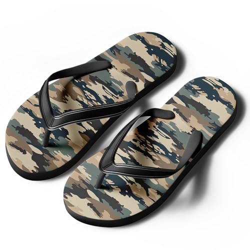 Custom Camo Flip Flops for Men Women Personalized Name Logo Image Summer Sandals Gift Unisex Beach Slippers4