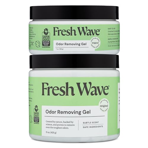 Fresh Wave Odor Removing Gel, 15 oz. & 7 oz. - Odor Absorbers for Home, Safer Odor Relief, Natural Plant-Based Odor Eliminator, Every 15 oz. lasts 30-60 Days, For Cooking, Trash & Pets