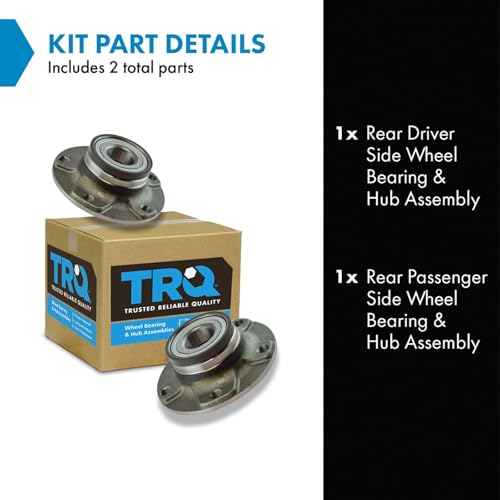 Image of TRQ 2 Piece Rear Passenger Side Driver & Passenger Side Wheel Bearing & Hub Assembly Set Compatible with 2013-2016 Dodge Dart