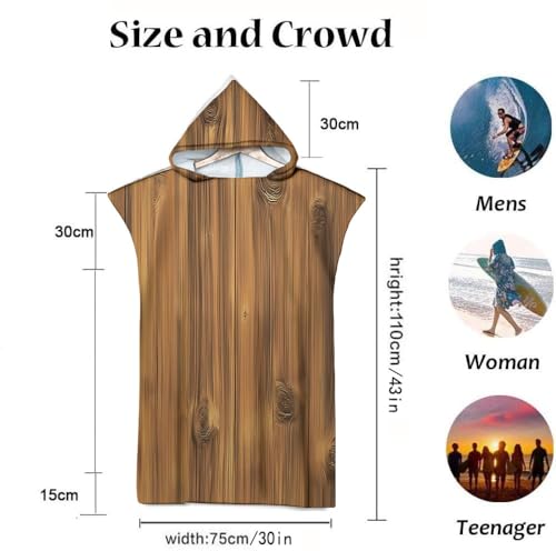 Poncho à capuche séchage rapide et léger pour plage et surf