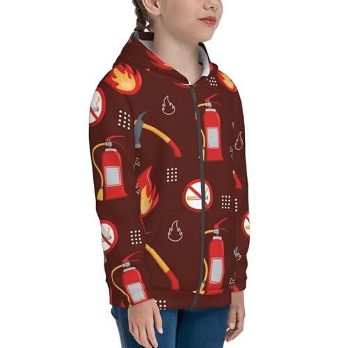 Fire Extinguisher Kid Hoodies Boys Zip Up Sweatshirts Girls Pullover with Pocket4