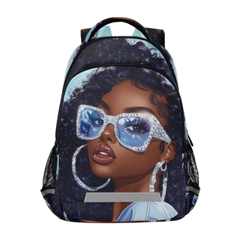 Lindas mochilas Grizzly Bears, mochila de viagem para laptop, mochila escolar, para homens, mulheres, adolescentes e crianças, Mulher afro-americana, 11.6 X 6.9 X 16.7inch, Mochilas Daypack