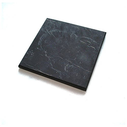 Karelian Heritage Shungite Tile, Decorative Mineral Tile (10x10 cm (3.94x3.94 inches), Non-Polished) SP07