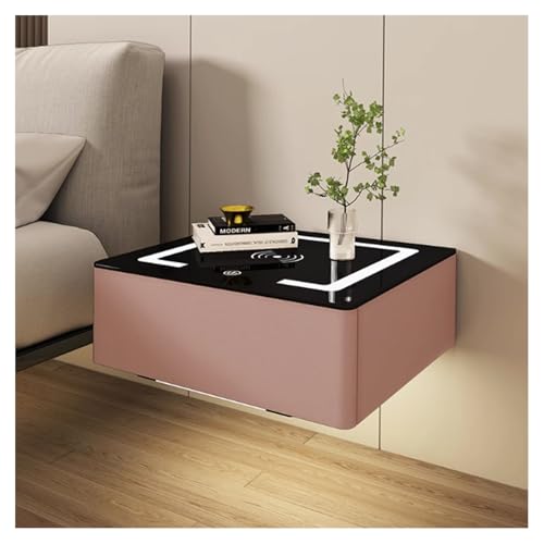 Table de chevet suspendue avec recharge et éclairage LED intégré