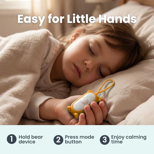 image for Glowco CalmCarry Mini Bear Kids Sleep Aid Device – Handheld Microcur