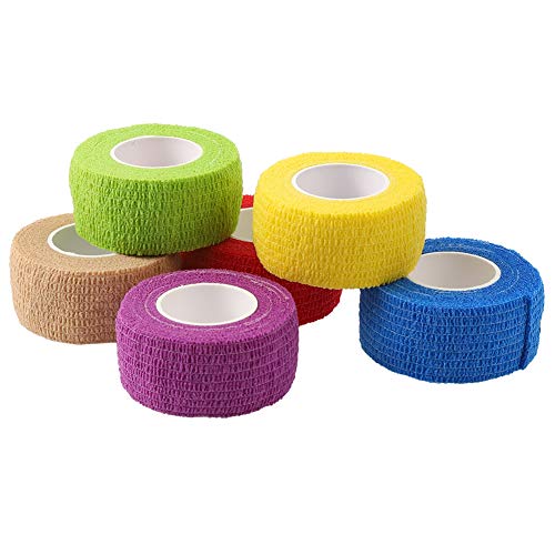 Opopark 6 Rolls Cintas de Recuperación de Kinesiología Cinta Autoadhesiva Vendaje Adhesivo de Primeros Auxilios Color Vendaje Autoadhesivo No Tejido