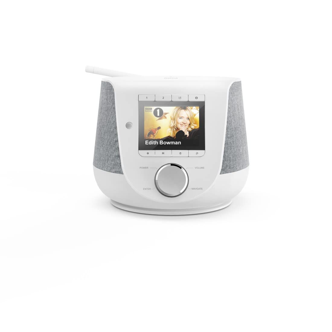 Hama DAB+ Digitalradio Internetradio (Smart Radio mit 2-Wege-Lautsprecher & Handy-Ladefunktion, WLAN/DAB/DAB+/FM, Bluetooth/Spotify Streaming, Stationstasten, Radio-Wecker, App) Weiß
