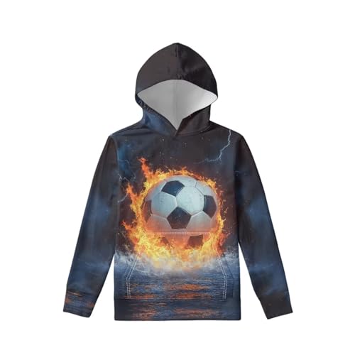 Image of WELLFLYHOM Boys Hooded Sweatshirts Hoodie Pullover Cool Graphic Crewneck Blouses Size 6-16