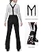 33,000ft Damen Skihose Hosenträgerhose Outdoorhose Wasserdicht Winddichte Softshellhose Warme Gefütterte Schneehose Snowboardhose Skilanglaufhose Thermohose Wanderhose Ski Pant, Schwarz M/Short Length