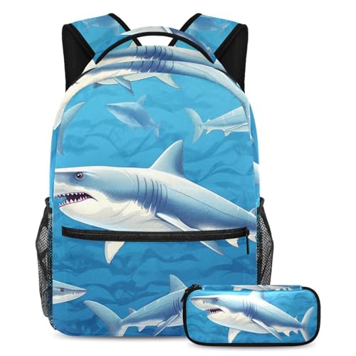 Sac à dos requin grande capacité idéal pour les voyages et les études