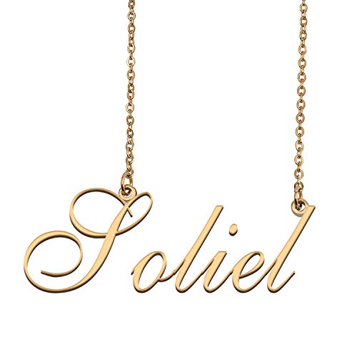 HUAN XUN Custom Made Delicate Any Name Necklace for Mother Soliel