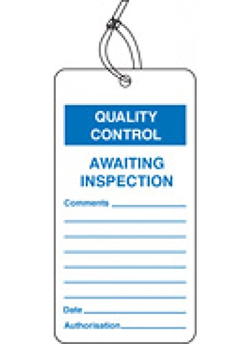 Caledonia Signs 59782 Awaiting Inspection QC Tag (Pack of 10), White