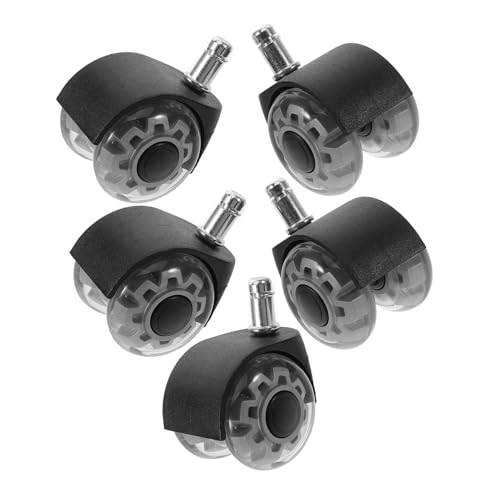 HIAKDOFT 5pezzi Ruote Di Ricambio Per Sedie Girevoli Per Sedie Da Ufficio in Rotelle Mobili Senza Attrezzi Protezione Pavimento