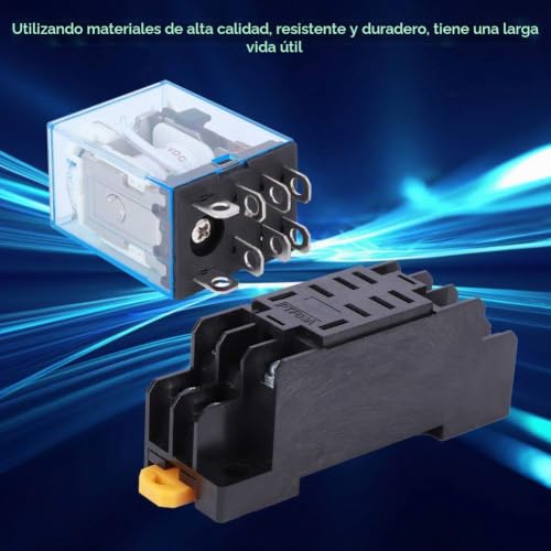 Relé de 8 pines LY2NJ DC 24V componente electrónico con base de bobina 3