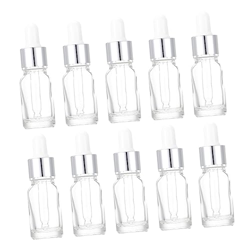 DEARMAMY 10pièces Flacons Verre Rechargeables Pour Huiles Essentielles Set De Flacons De Rangement Pratique Et Étanches