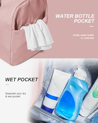 Image of Gym Bag Womens Mens with Shoes Compartment and Wet Pocket Travel Duffel Bag for Women for Plane Sport Gym Tote Bags with Toiletry Bag Waterproof Weekend Overnight Carry on Bag Hospital Holdalls