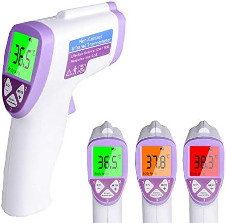 Non-Contact Infrared Thermometer,Quick 1 Sec Reading for Body, Surface and Room Forehead Thermometer for Baby, Kids and Adults (Batteries Included）