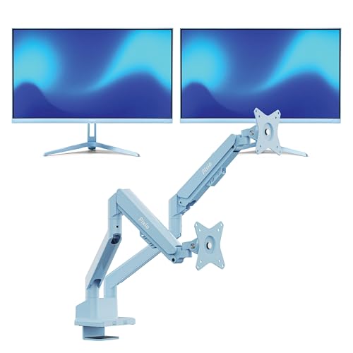 Image of Pixio Two PX246 Wave Blue 24 inch 120Hz Refresh Rate FHD 1080p Resolution IPS Panel 4ms GTG Response Time Gaming Monitor and PS1D Wave Blue Dual Monitor Arm