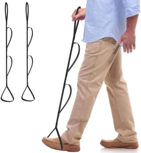 VMA 47” Leg Lifter Strap- 2-Pack, Long Leg Strap with Multiple Loops to Lift Leg, Total Hip Replacement Recovery Kit or Knee Replacement Surgery Recovery Aids, Mobility Aids & Equipment