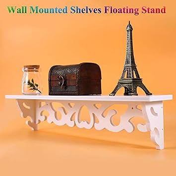 White WPC Wall Mounted Floating Shelf 35811CM for Living Room, Bedroom & More - Ideal Home Decor