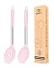 Paquete de 2 cucharas de cocina de silicona grandes, cuchara antiadherente sólida, utensilios de cocina resistentes al calor para mezclar, servir, drenar, revolver
