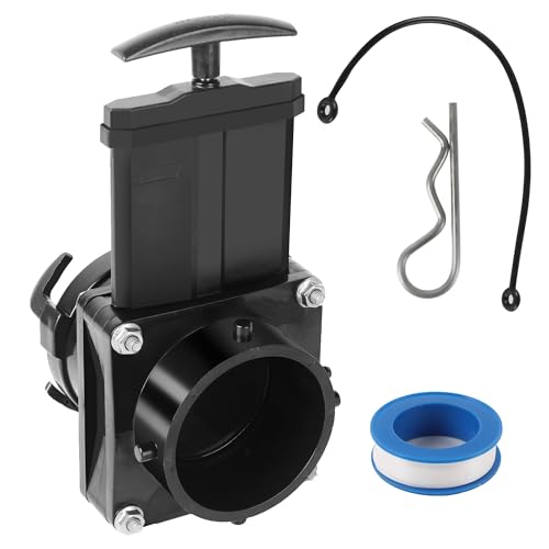TonGass 3-Inch RV Waste Valve Body with Handle Durable RV Sewer Valve Replacement for Campers Trailers and Motorhomes Mess-Free Water Valves Heavy-Duty Camper Sewer Pipe Fitting - Black