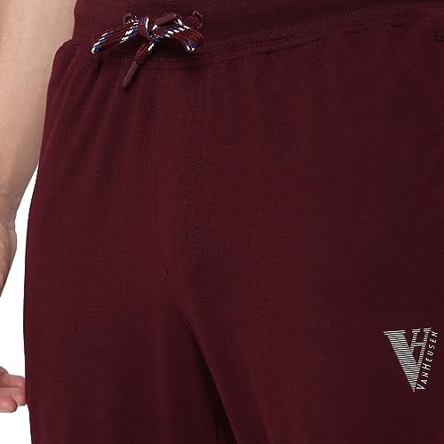 Image of Van Heusen Men's Track Pant | Side Zipper Pockets |Mid-Rise| Comfort Fit | Cotton Blend | Breathable & Casual | Easy Stain Release| Anti-Static Fabric | Activewear | Drawstrings | Style 50052