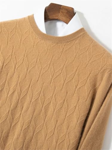 Men's Pure Cashmere Sweater O-Neck Knit Pullover Business Casual Sweater2