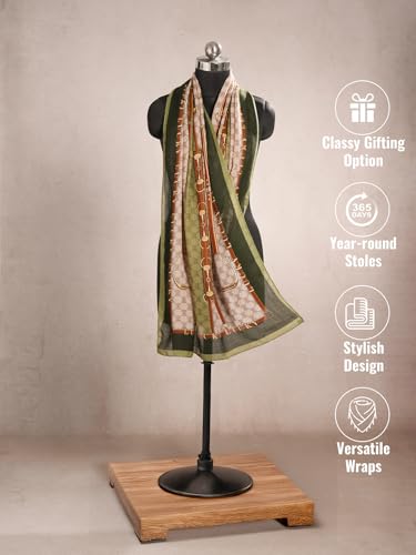 Image of Viscose Scarf for Women | Lightweight & Long | Stole for Women - Stylish Design | Neck Scarf, Hair Scarf, & Head Scarf for Women & Girls | All Season Accessory