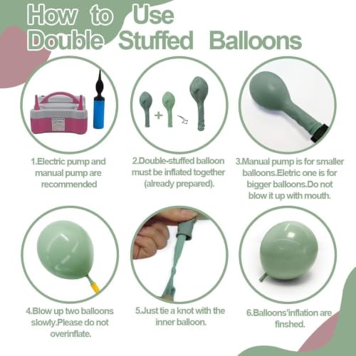 Image of Dusty Green Pink Balloon Arch Double Stuffed Pastel Baby Pink Light Green White Cream Balloon Metallic Gold Latex Balloons for Baby in Bloom Birthday Bridal Shower Wedding Summer Party Decorations