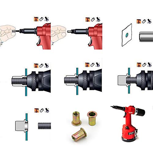 Xtozon 100 Pcs 1/4" - 20 Unc Rivet Nuts, Zinc Plated Finish Carbon Steel, Flat Head Threaded Inserts Nutser #TOP4